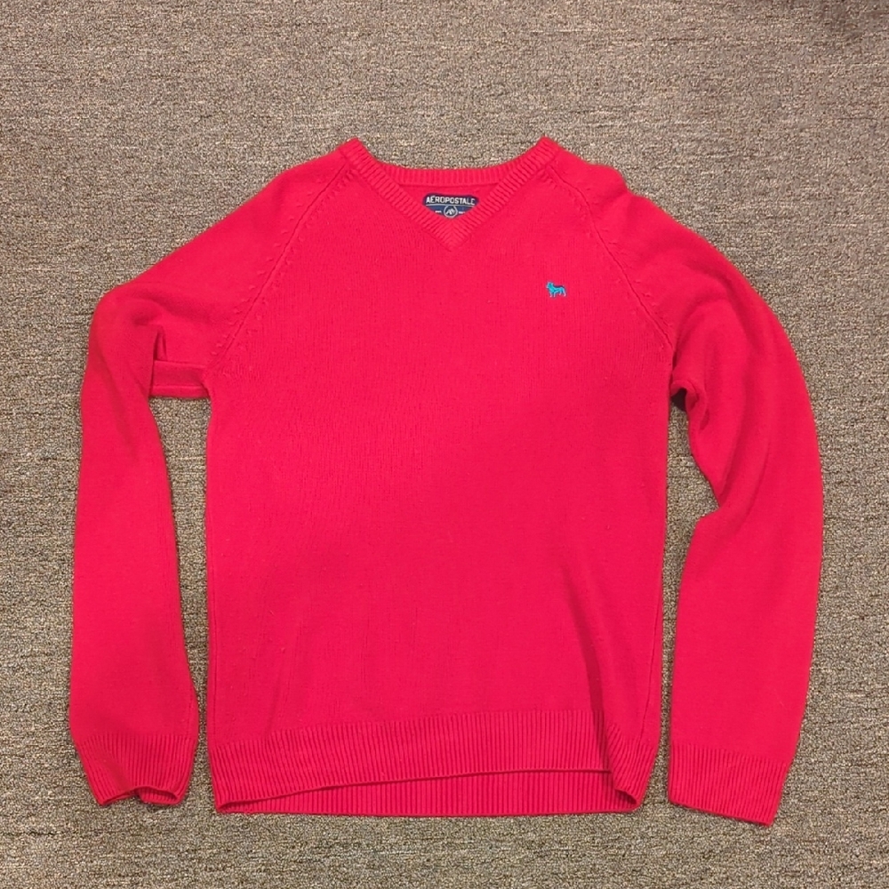 Aeropostale Red V-Neck Sweater for Men